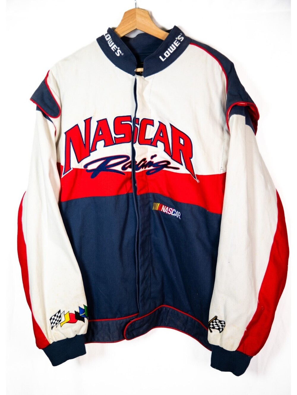 Vintage 90s Nascar Racing Lowe's Chase Authentic Driver's Line Y2K Jacket Men XL
